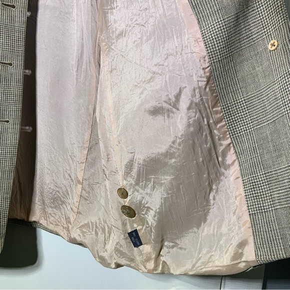 Ellen Tracy Brown Plaid Blazer Sz 8 Wool, Linen Gorgeous! - Picture 6 of 11